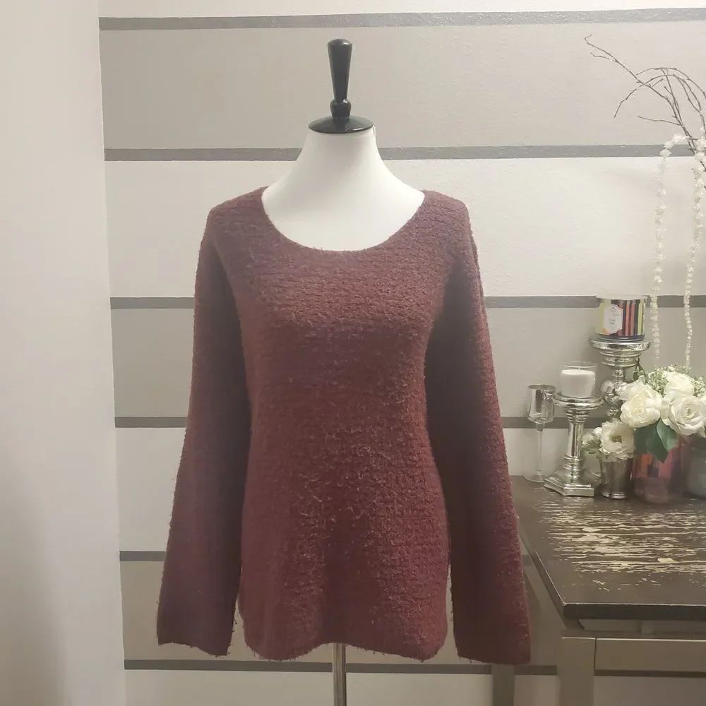 LL Bean Womens Purple Knit Sweater Sz XL
